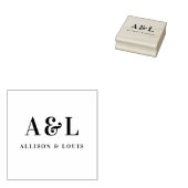 Wedding Monogram Minimalistisch White Gold Gummistempel (Stempel)