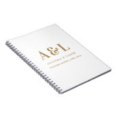 Wedding Monogram Minimalistisch White Gold Notizblock (Rechte Seite)
