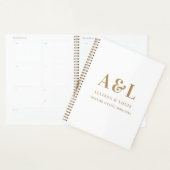 Wedding Monogram Minimalistisch White Gold Planer (Anzeige)