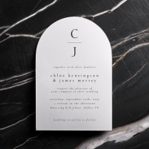 Wedding Monogram Modern Minimal Schwarz-weiß