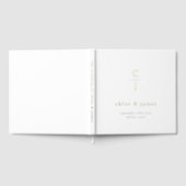 Wedding Monogram Modern Minimal Schwarz-weiß Gästebuch (Voll)