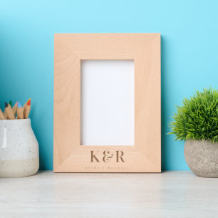 Wedding Monogram modern neu verheiratet Geätzte Rahmen