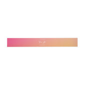 Wedding Monogram Modern Sunset Ombre Einladungsbanderole (Flach)