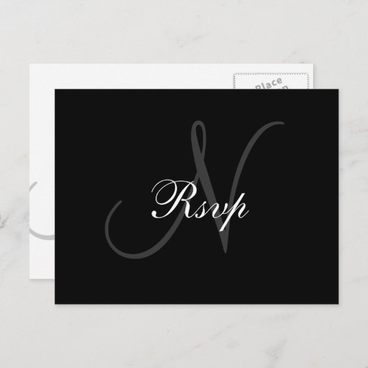 Wedding Monogram N UAWG Postcard Einladungspostkarte (Vorne/Hinten)