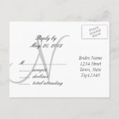 Wedding Monogram N UAWG Postcard Einladungspostkarte (Rückseite)
