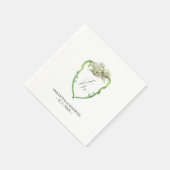 Wedding Monogram Napkins Green Hydrangea Serviette (Ecke)