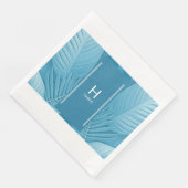 Wedding Monogram Napkins | Tropisch Aquamarin Serviette (Ecke)