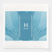 Wedding Monogram Napkins | Tropisch Aquamarin Serviette (Vorderseite)