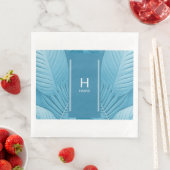 Wedding Monogram Napkins | Tropisch Aquamarin Serviette (Beispiel)