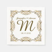 Wedding Monogram Paper Napkins Serviette (Vorderseite)