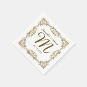 Wedding Monogram Paper Napkins Serviette (Ecke)