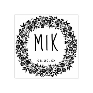 Wedding Monogram Save the Date Blumenstrauß Gummistempel
