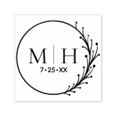 Wedding Monogram Save the Date Personalisiert Roun Permastempel (Design)