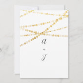 Wedding Monogram Schwarz-weiß Lights Gold Neuer Tr Einladung (Rückseite)