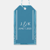 Wedding Monogram | Tropisch Aquamarin Geschenkanhänger (Vorderseite)