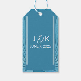 Wedding Monogram | Tropisch Aquamarin Geschenkanhänger