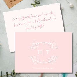 Wedding Monogram Wappen rosa rot Dank Karte