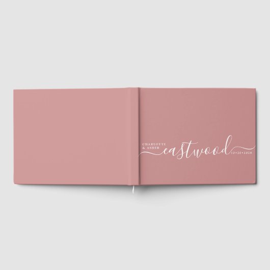 Wedding Monogram Wedding Dusty Pink Gästebuch (Voll)