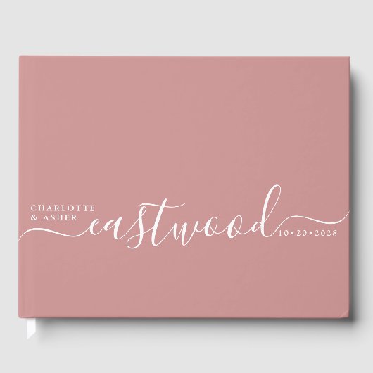 Wedding Monogram Wedding Dusty Pink Gästebuch (Vorderseite)