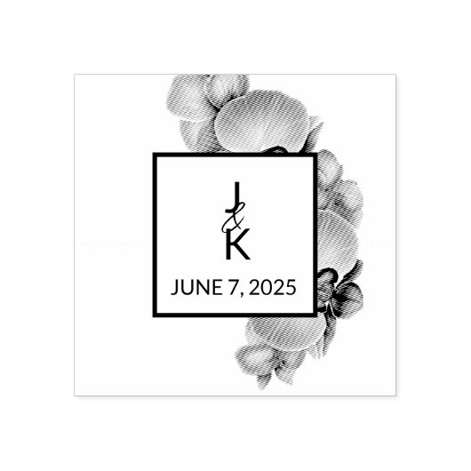 Wedding Monogram Wood Art Briefmarke Gummistempel (Prägung)