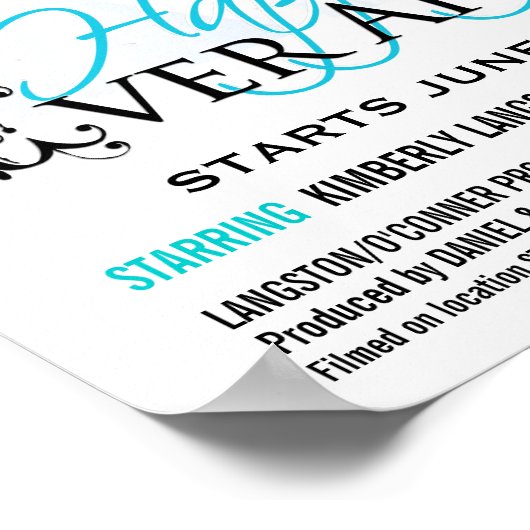 Wedding Movie Poster - Happy Ever After - Blue2 (Ecke)