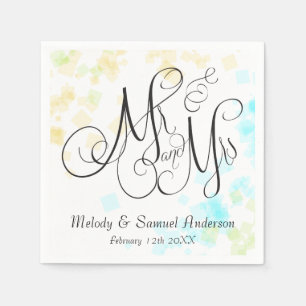 WEDDING Mr. and Mrs. Strandfarben Confetti Napki Serviette