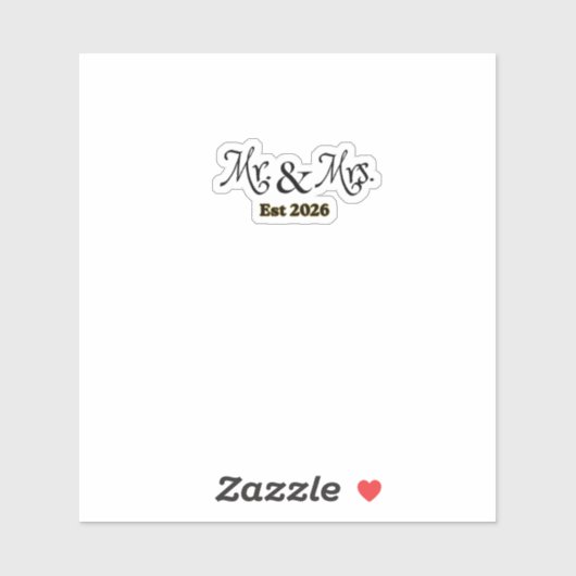 Wedding Mr and Mrs temporary  Aufkleber (Blatt)