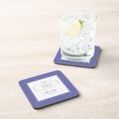 Wedding Mr & Mrs Periwinkle Blue Elegant Hearts Getränkeuntersetzer (Rechte Seite)