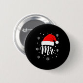 Wedding Mr. Santa Hat, Mr. Christmas Snowflakes Fo Button (Vorne & Hinten)