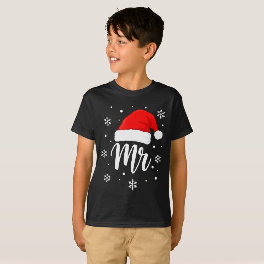Wedding Mr. Santa Hat, Mr. Christmas Snowflakes Fo T-Shirt (Vorne ganz)