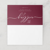 Wedding Name Simple Burgundy Platzkarte (Außenseite Aufgefaltet)