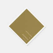 Wedding Names Ochre Typewriter Modern Custom Serviette (Ecke)