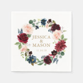 Wedding Napkin Burgundy Cocktail Napkin Serviette (Vorderseite)