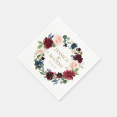 Wedding Napkin Burgundy Cocktail Napkin Serviette (Ecke)