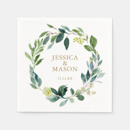 Wedding Napkin Greenery Cocktail Napkin Serviette
