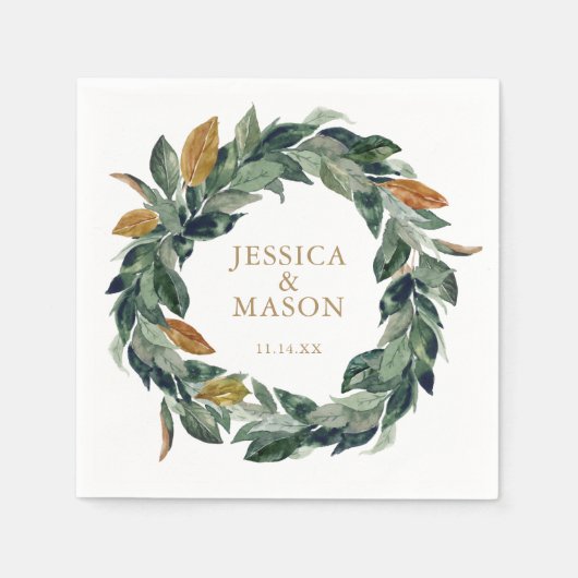 Wedding Napkin Greenery Cocktail Napkin Serviette (Vorderseite)