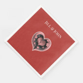 Wedding Napkin Heart Personalized Name  Serviette (Ecke)