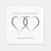 Wedding Napkins Silver Hearts Serviette (Vorderseite)