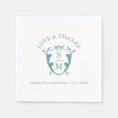Wedding Napkins Template Custom Monogram Crest Serviette (Vorderseite)