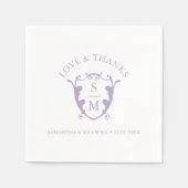 Wedding Napkins Template Custom Monogram Crest Serviette (Vorderseite)