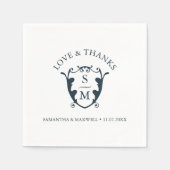 Wedding Napkins Template Custom Monogram Crest Serviette (Vorderseite)