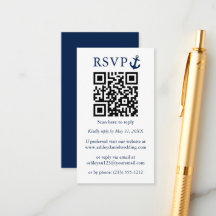 Wedding Nautical Blue Anchor QR UAWG