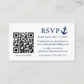 Wedding Nautical Blue Anchor UAWG QR Begleitkarte (Vorderseite)