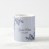Wedding Navy Blue Floral Silver Gray Party Elegant Kaffeetasse (Mittel)