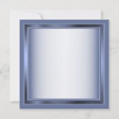 Wedding Navy Blue Floral Silver Rehearsal Dinner Einladung (Rückseite)