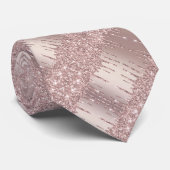 Wedding Neck Tie Rose Gold Blush Glitzer Sparkle Krawatte (Gerollt)