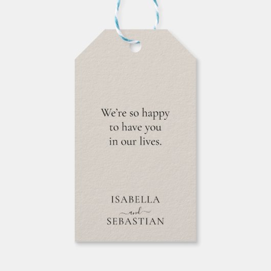 Wedding Neutral Cream Lavender Touch Geschenkanhänger (Rückseite)