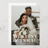 Wedding Newlyweds Couple Foto Mitteilungskarte (Vorne/Hinten)