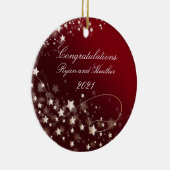 Wedding Newlyweds Verlobung New Zuhause Red Keramik Ornament (Rechts)