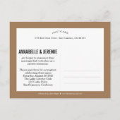 Wedding News Wedding Announcement - Tan Ankündigungspostkarte (Rückseite)